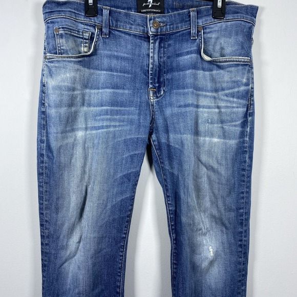 7 For All Mankind The Straight Men's Size 34 Denim Jeans 36x33 Luxe Performance - Picture 2 of 8